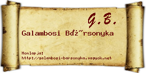Galambosi Bársonyka névjegykártya